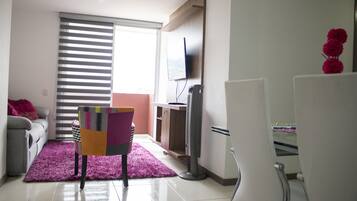 42-inch Smart TV with cable channels, TV, pay films