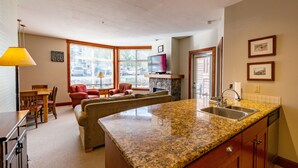 Standard Apartment, 2 Bedrooms, Fireplace | Living area - Timberline FernieDirect (Fernie)