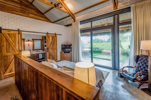 Luxury Double or Twin Room, 1 King Bed, Patio, Garden View (Restored Stable) | Living area | Flat-screen TV