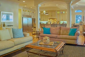 TV, fireplace, DVD player, books