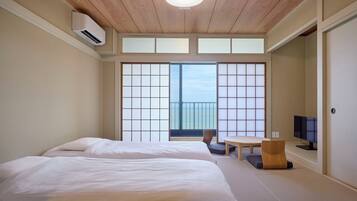 Kamar bergaya Jepang, Bebas Asap Rokok (8 tatami mats, Shower Only) | Brankas, Wi-Fi gratis, dan seprai linen