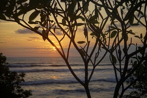 Beach nearby, sun loungers, beach towels