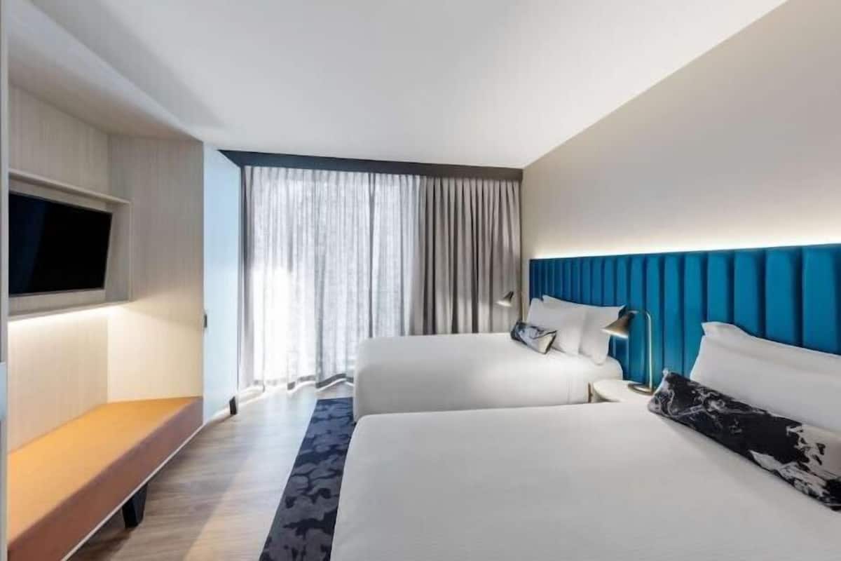 In-room safe, desk, laptop workspace, blackout drapes