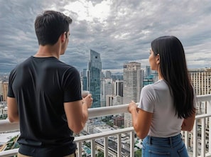 Panorama appartement, 1 slaapkamer, balkon, hoek | Balkon