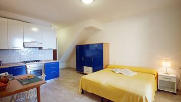 Fridge, stovetop, cookware/dishes/utensils