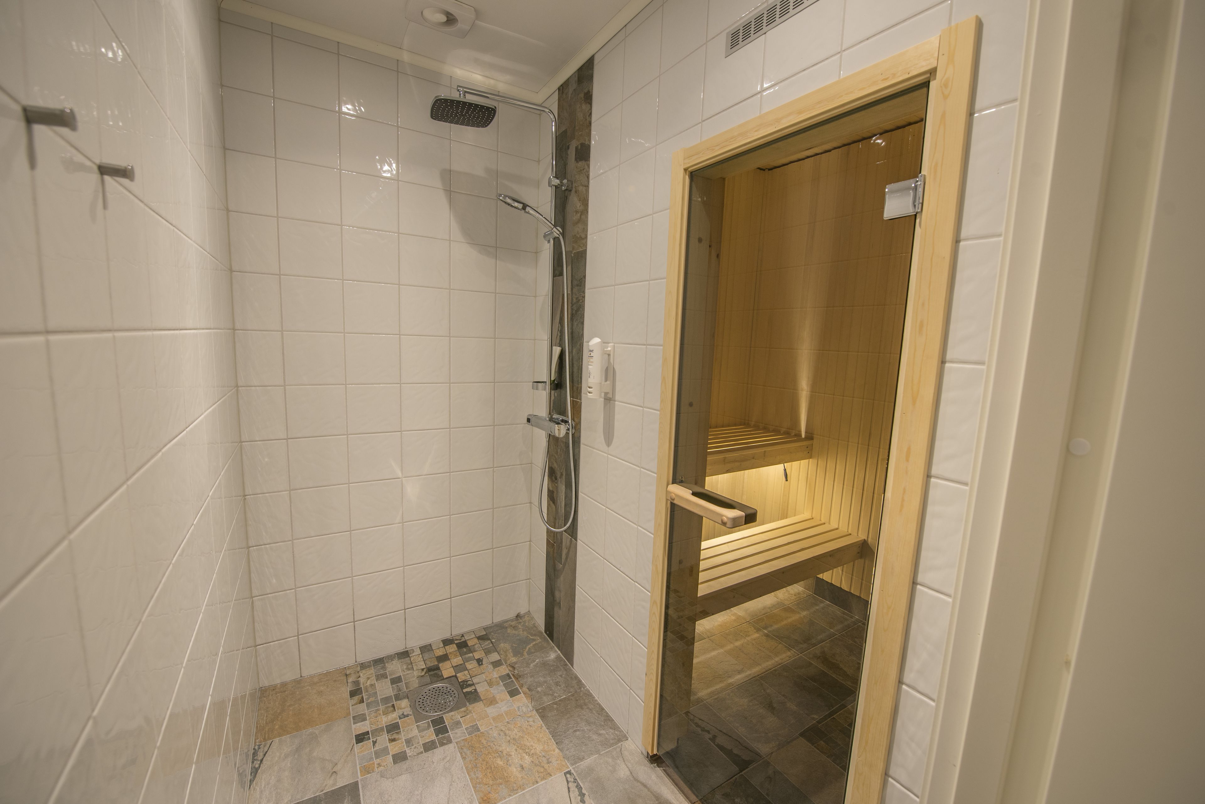 Apartamento, sauna seca | Comodidades do banheiro | Chuveiro, produtos de toalete grátis, secador de cabelo 