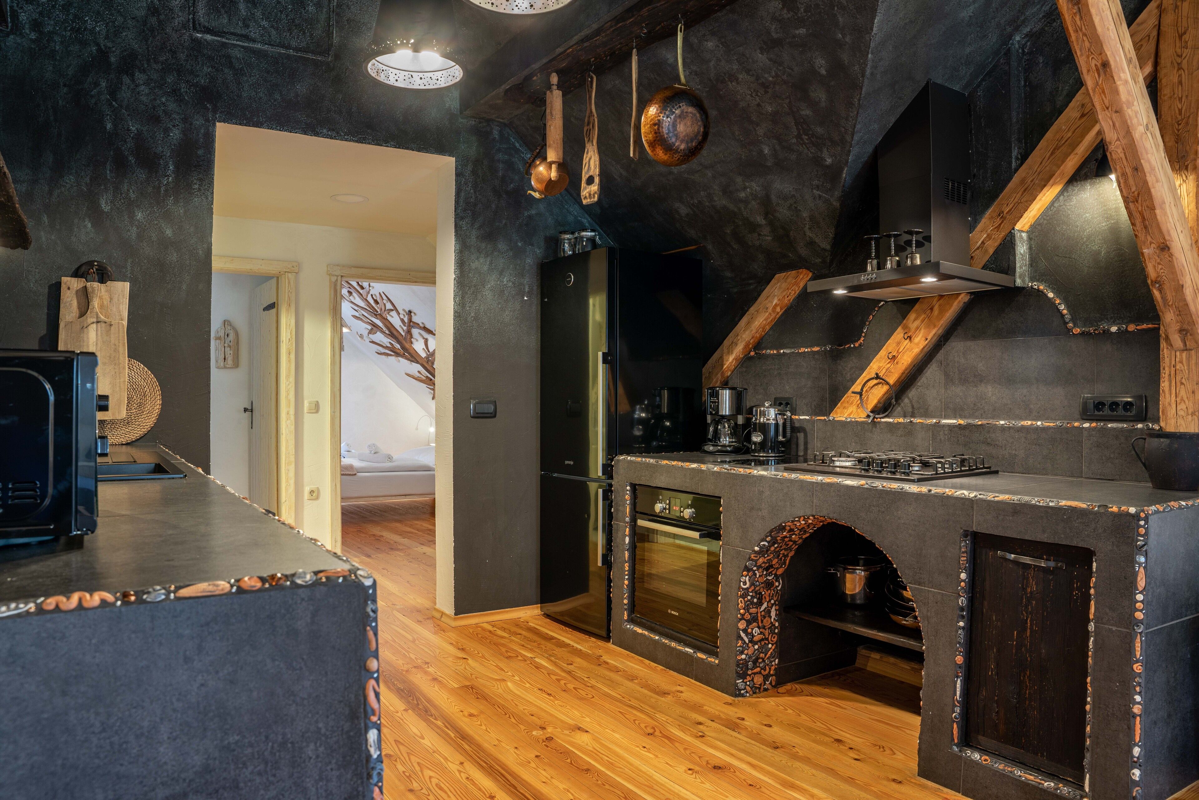 Deluxe Apartment, 3 Bedrooms, Balcony, Mountain View (10) | Private kitchen | Full-sized fridge, microwave, stovetop, coffee/tea maker