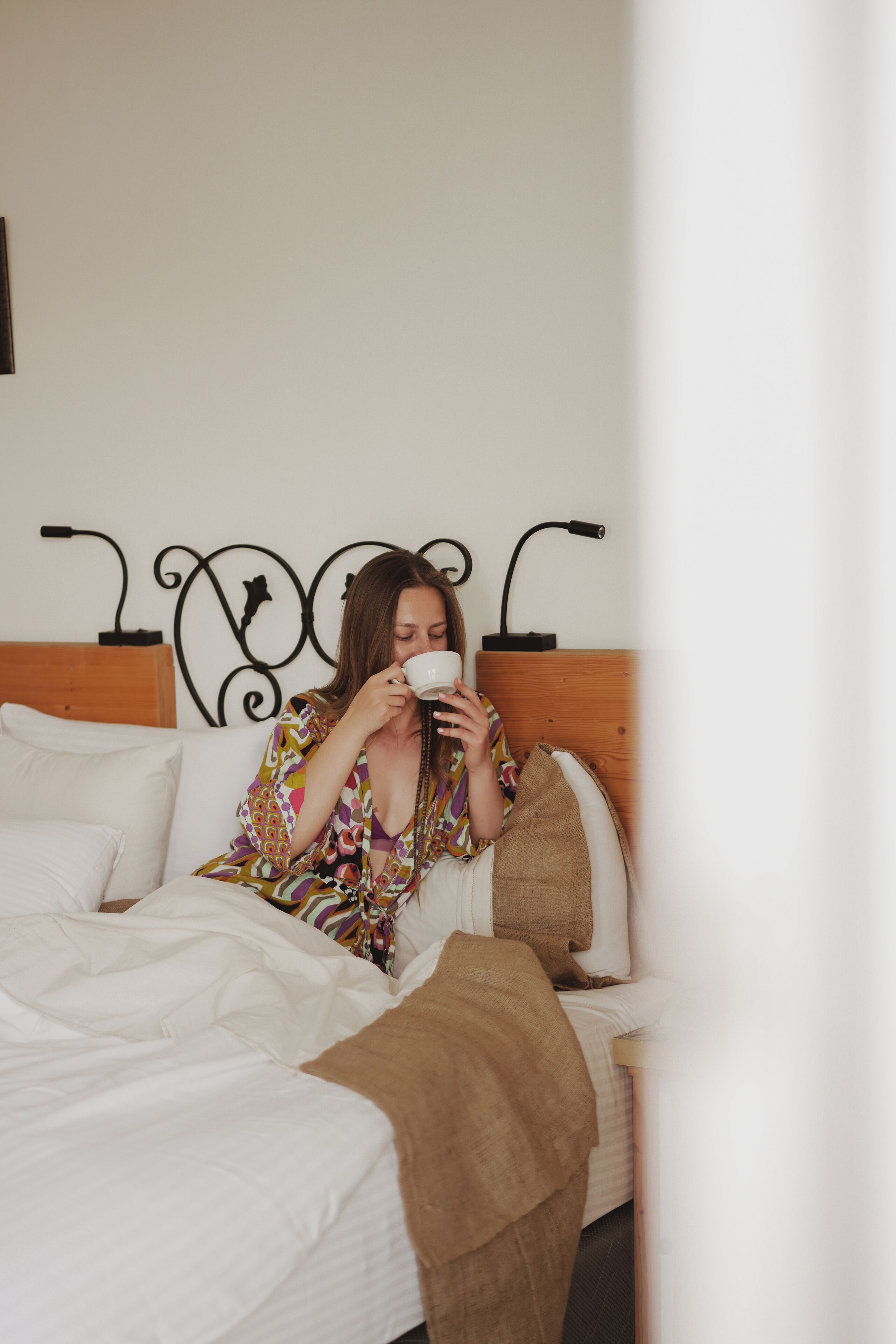 deluxe double room | premium bedding, desk, laptop workspace, blackout curtains