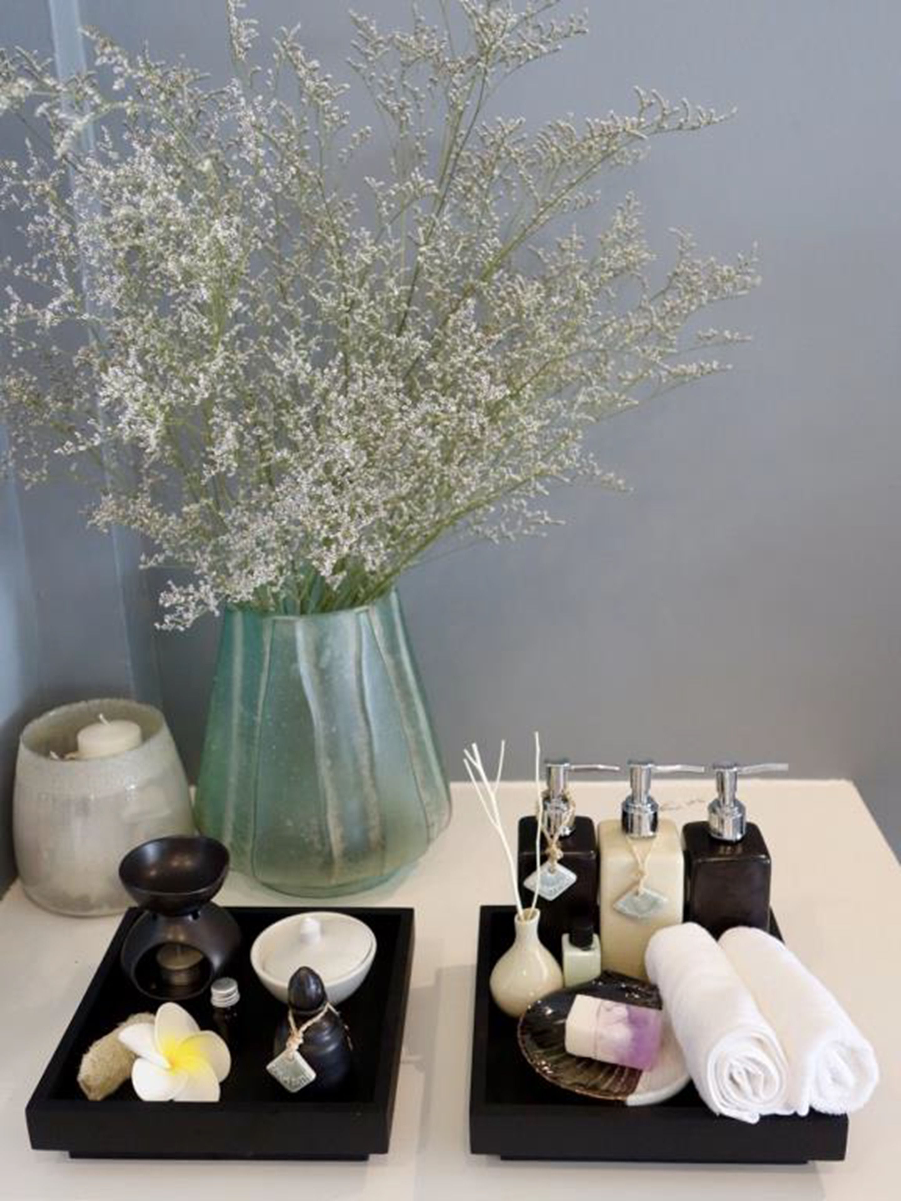 villa with private pool | bathroom amenities | separate bathtub and shower, deep-soaking bathtub, free toiletries