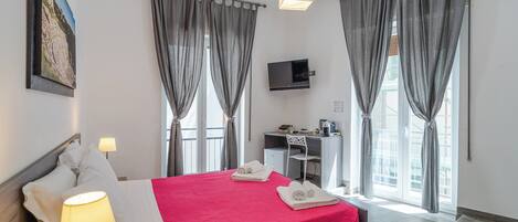 Desk, free WiFi, bed sheets