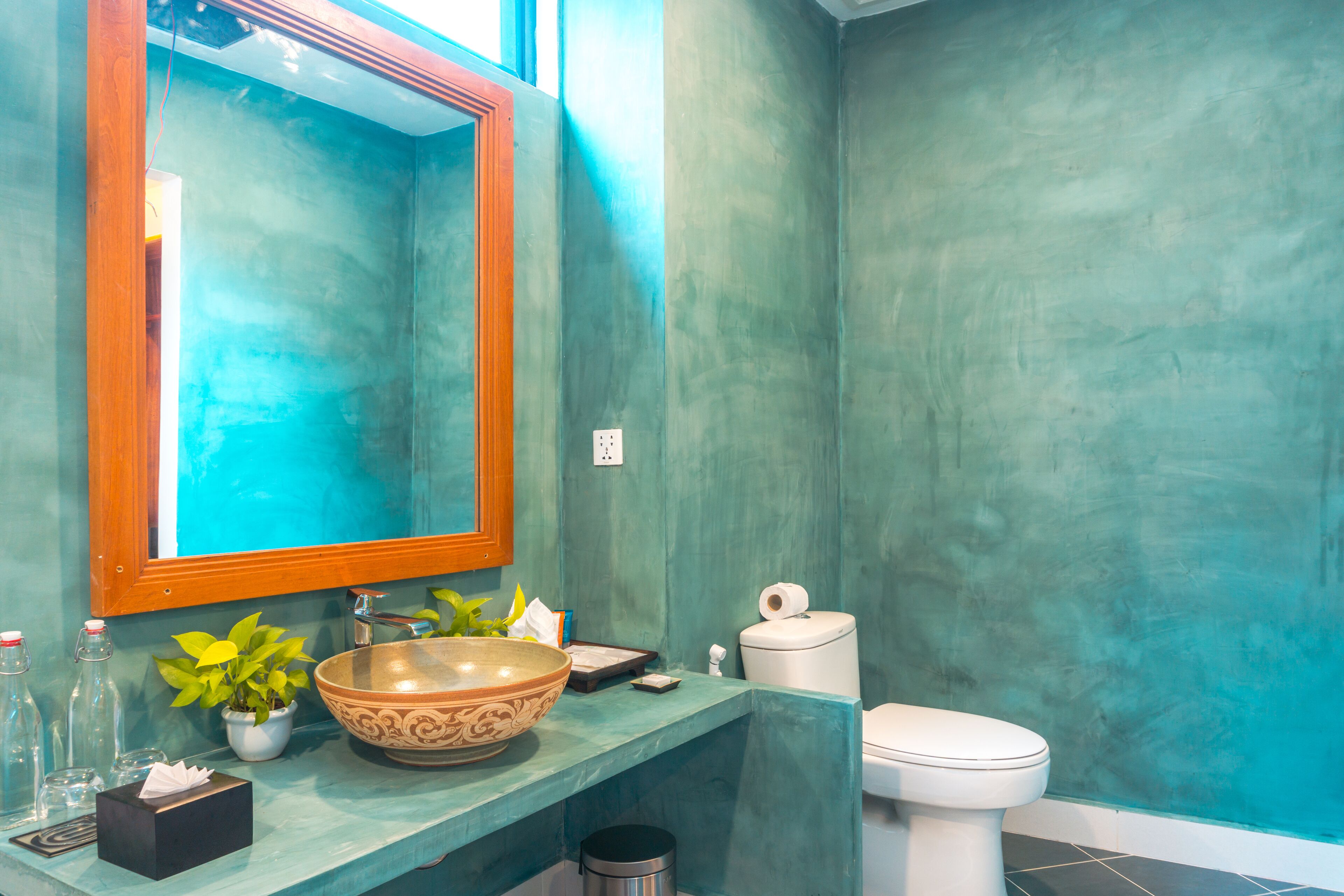 free toiletries, hair dryer, slippers, towels