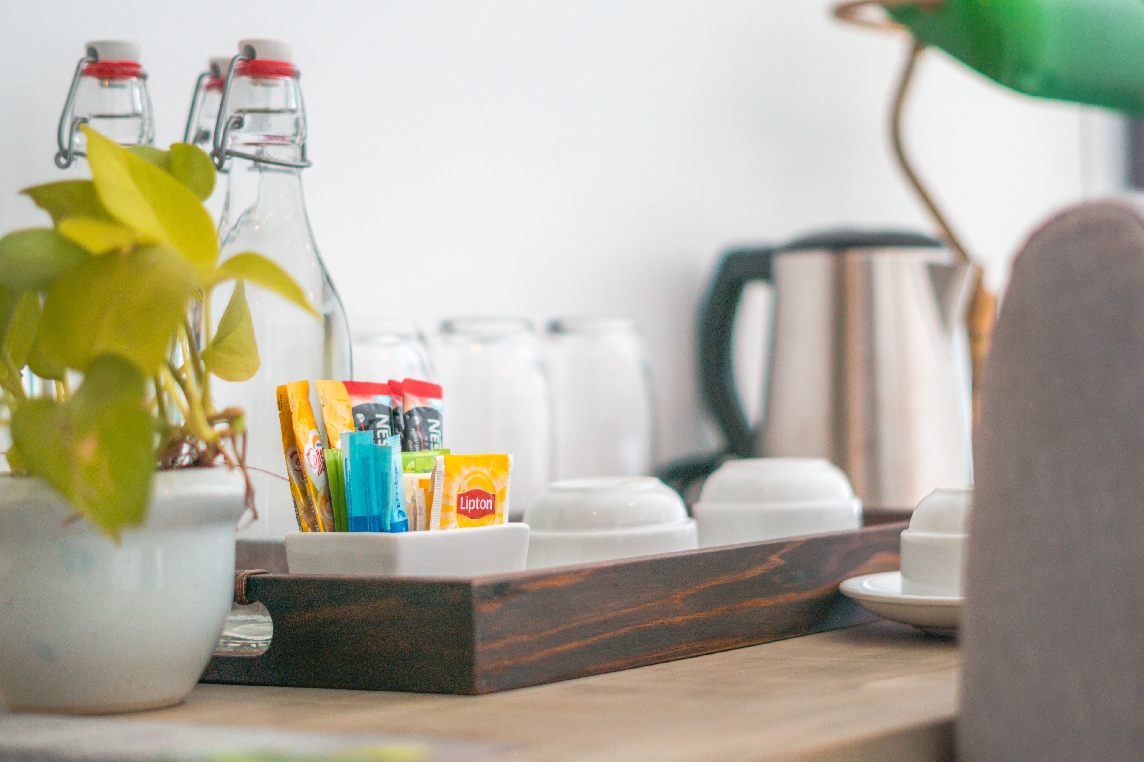 free toiletries, hair dryer, slippers, towels