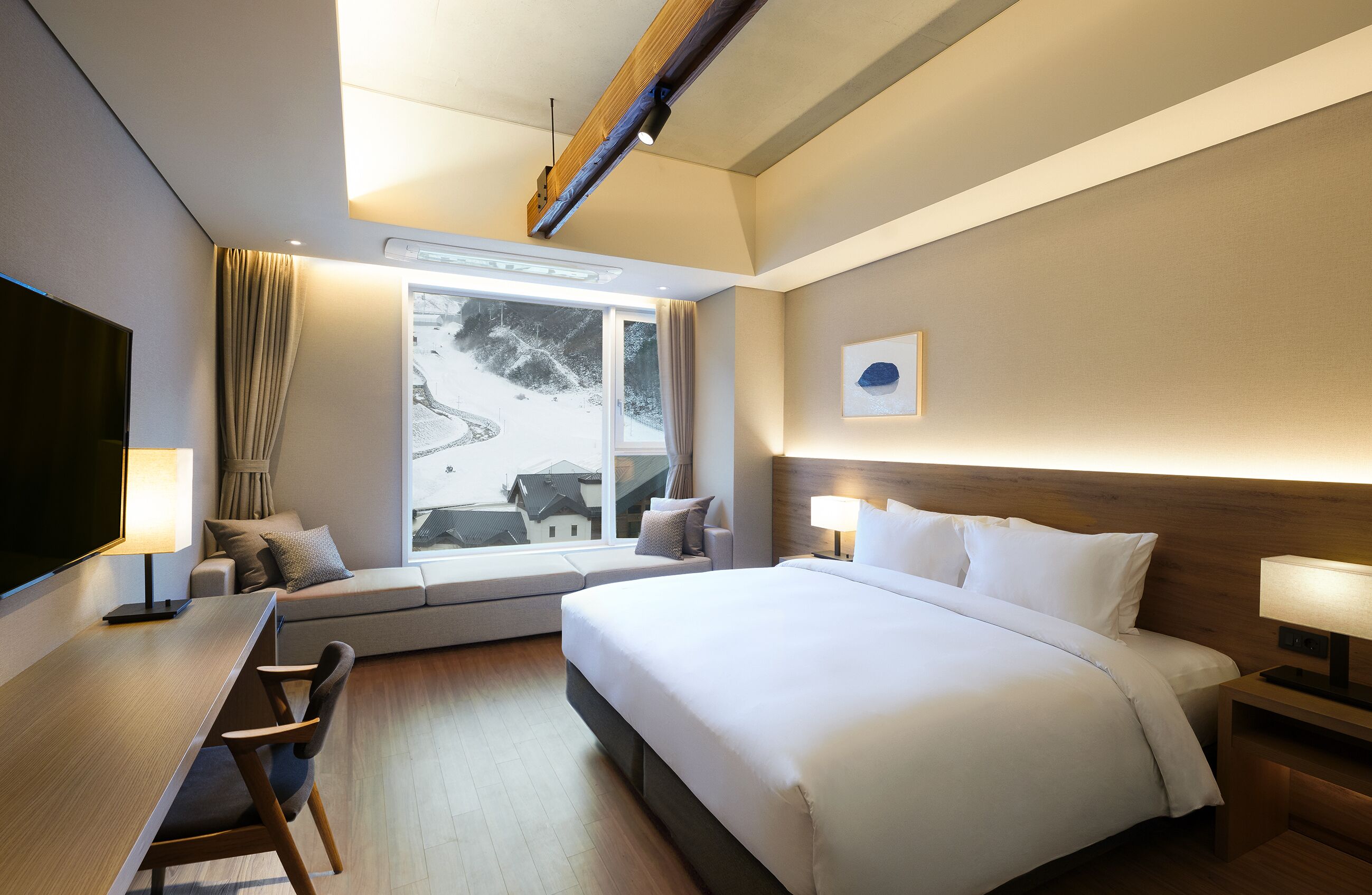 숙암룸 킹 | 고급 침구, 객실 내 금고, 책상, 암막 커튼