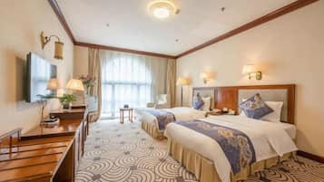 Desk, blackout drapes, rollaway beds, free WiFi