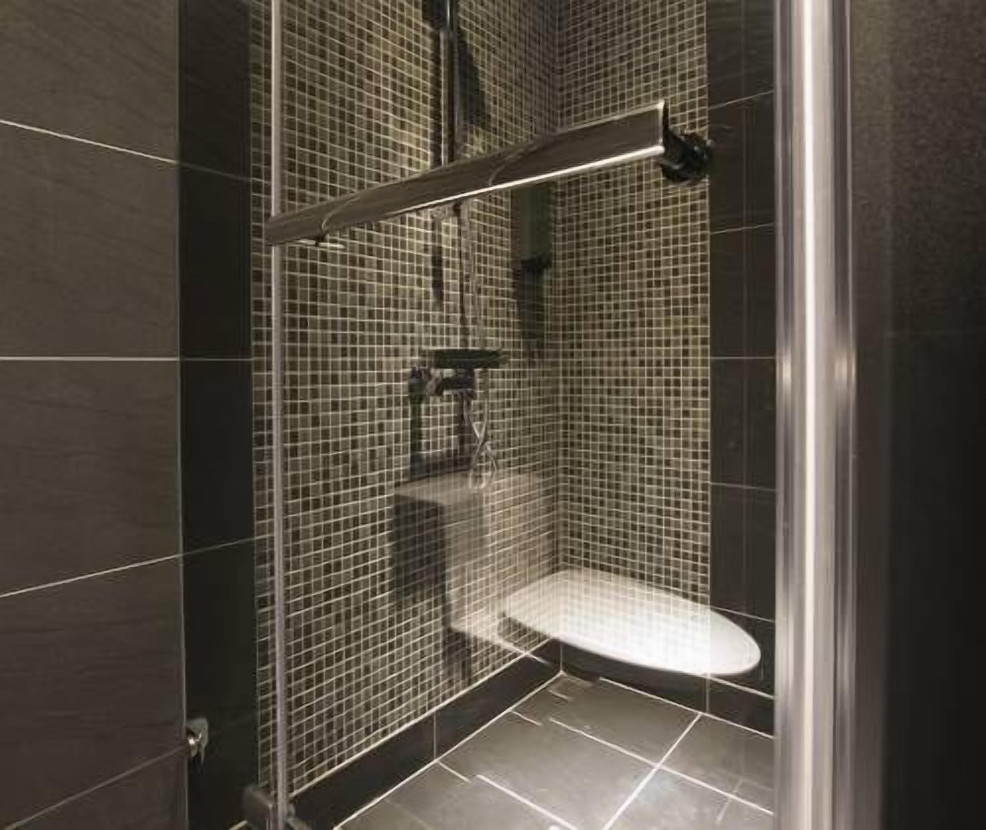 deluxe double room | bathroom | shower, free toiletries, hair dryer, slippers