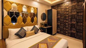 Premium bedding, individually furnished, desk, laptop workspace
