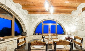 Master Suite | Private kitchen | Mini-fridge, electric kettle, highchair, dining tables - Villa Poseidon (Zakynthos)