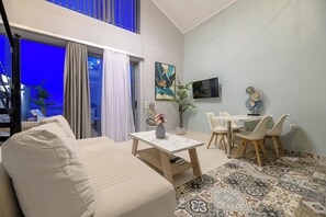 Apartment, 2 Bedrooms, Sea View | Living area | Flat-screen TV - Pearl Luxury Living (Zakynthos)