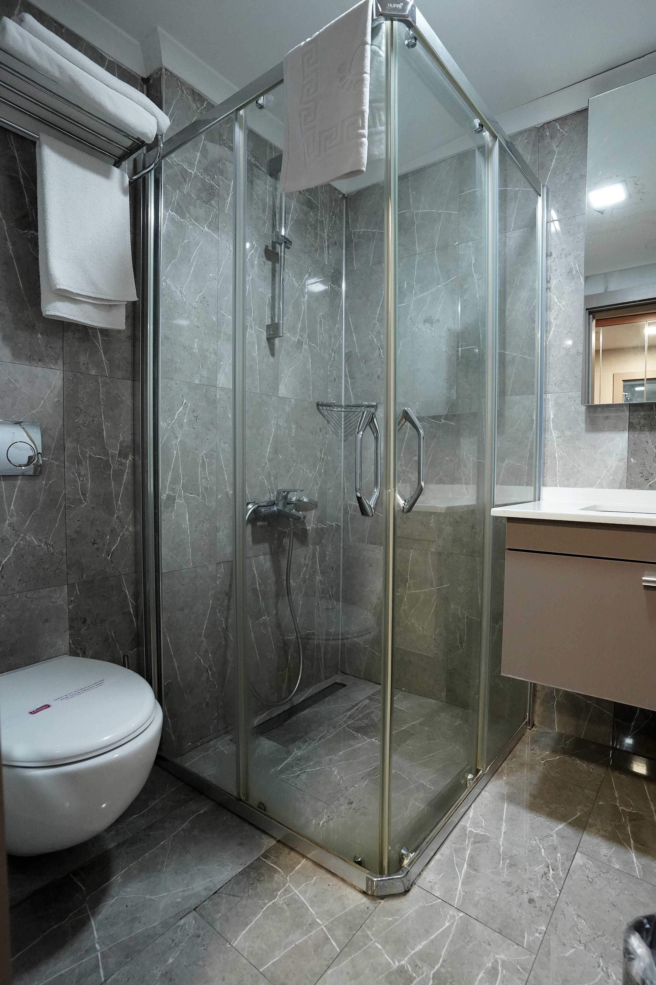 standard double room single use | bathroom | shower, free toiletries, hair dryer, slippers
