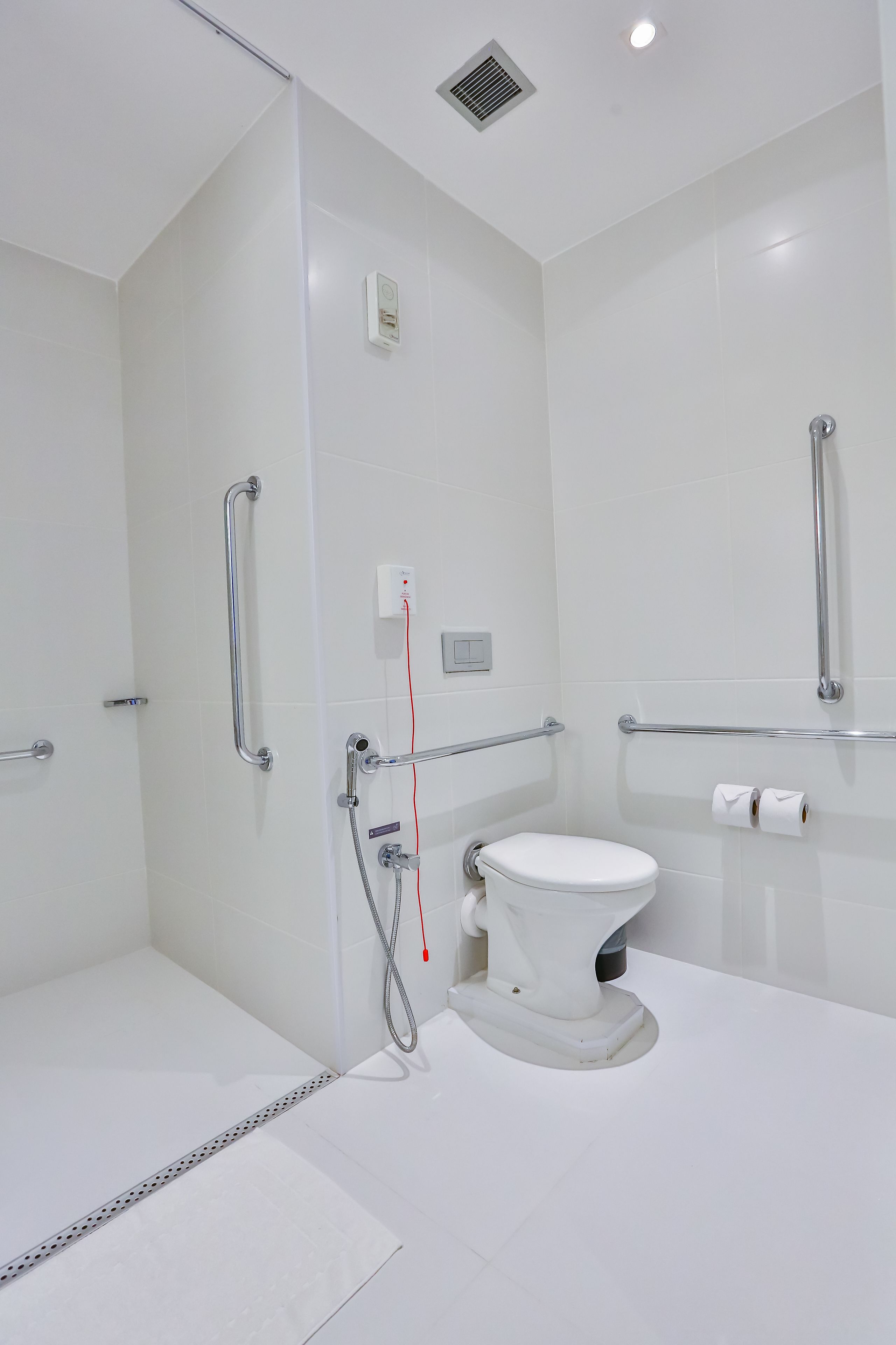 shower, rainfall showerhead, eco-friendly toiletries, hair dryer