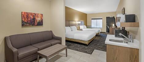 Standard Room, Multiple Beds, Accessible, Patio (with Sofabed) | Premium bedding, individually decorated, individually furnished, desk