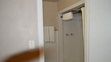Basic Single Room, 1 Queen Bed | Bathroom shower
