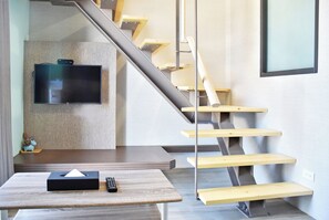 Standard Loft, 2 Queen Beds, City View | Living area | 0-inch Smart TV with digital channels, Netflix, streaming services - INNK Hotel (Taichung)