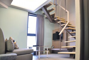 Standard Loft, 2 Queen Beds, City View | Living area | 0-inch Smart TV with digital channels, Netflix, streaming services - INNK Hotel (Taichung)