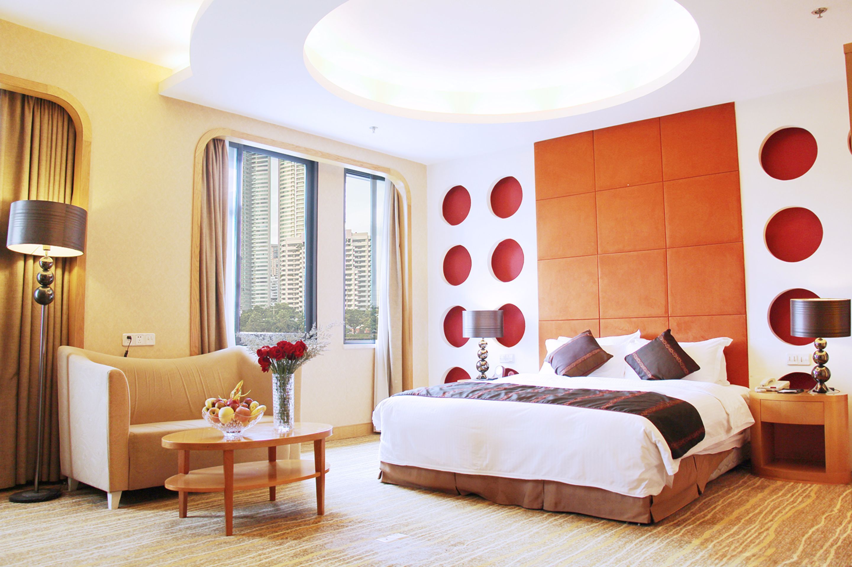 theme deluxe room | in-room safe, desk, blackout curtains, iron/ironing board