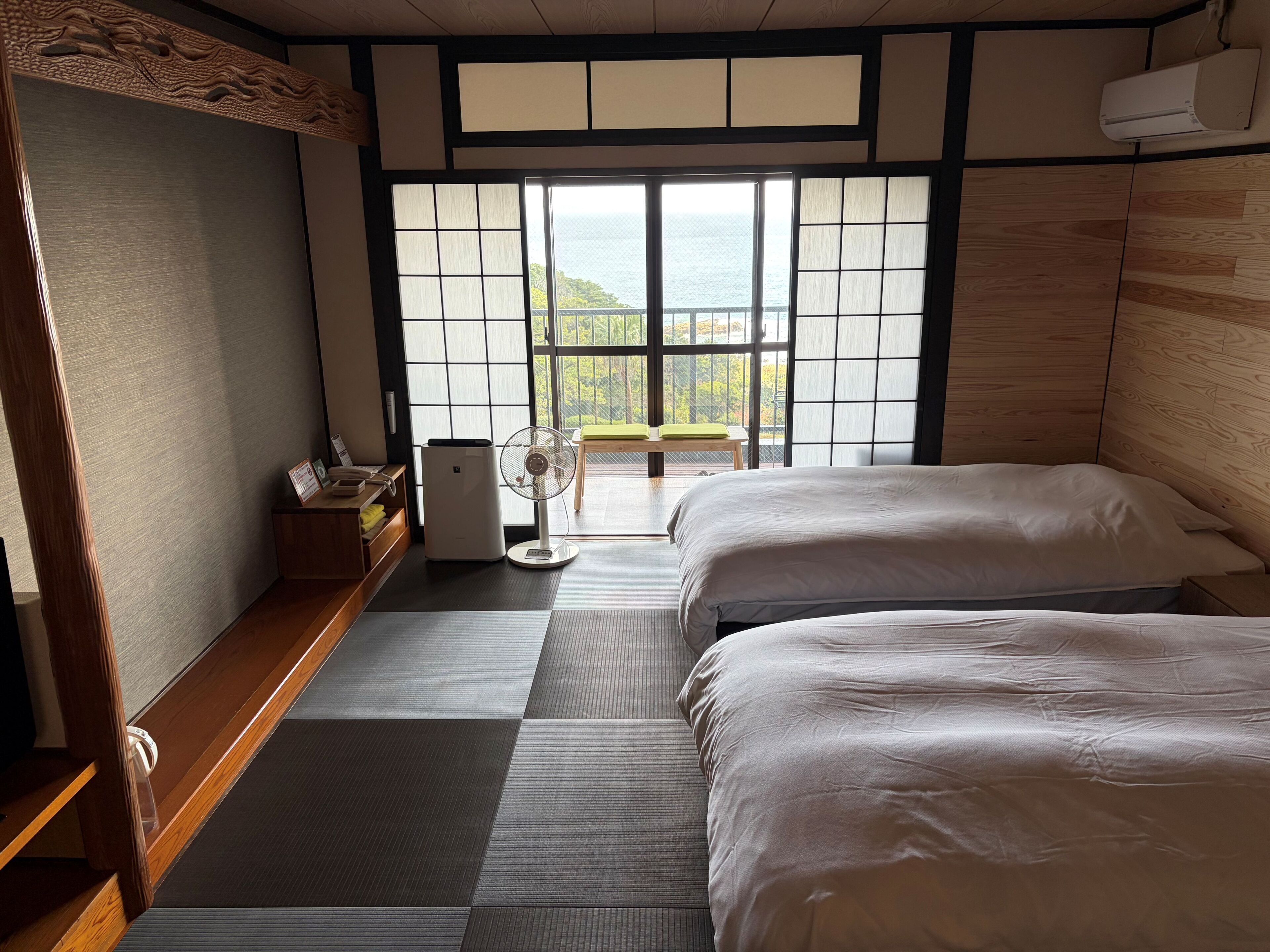 Chambre Tradition, vue océan (Japanese Style 10 Tatami-mats) | Couette en duvet d'oie, coffres-forts dans les chambres, Wi-Fi gratuit
