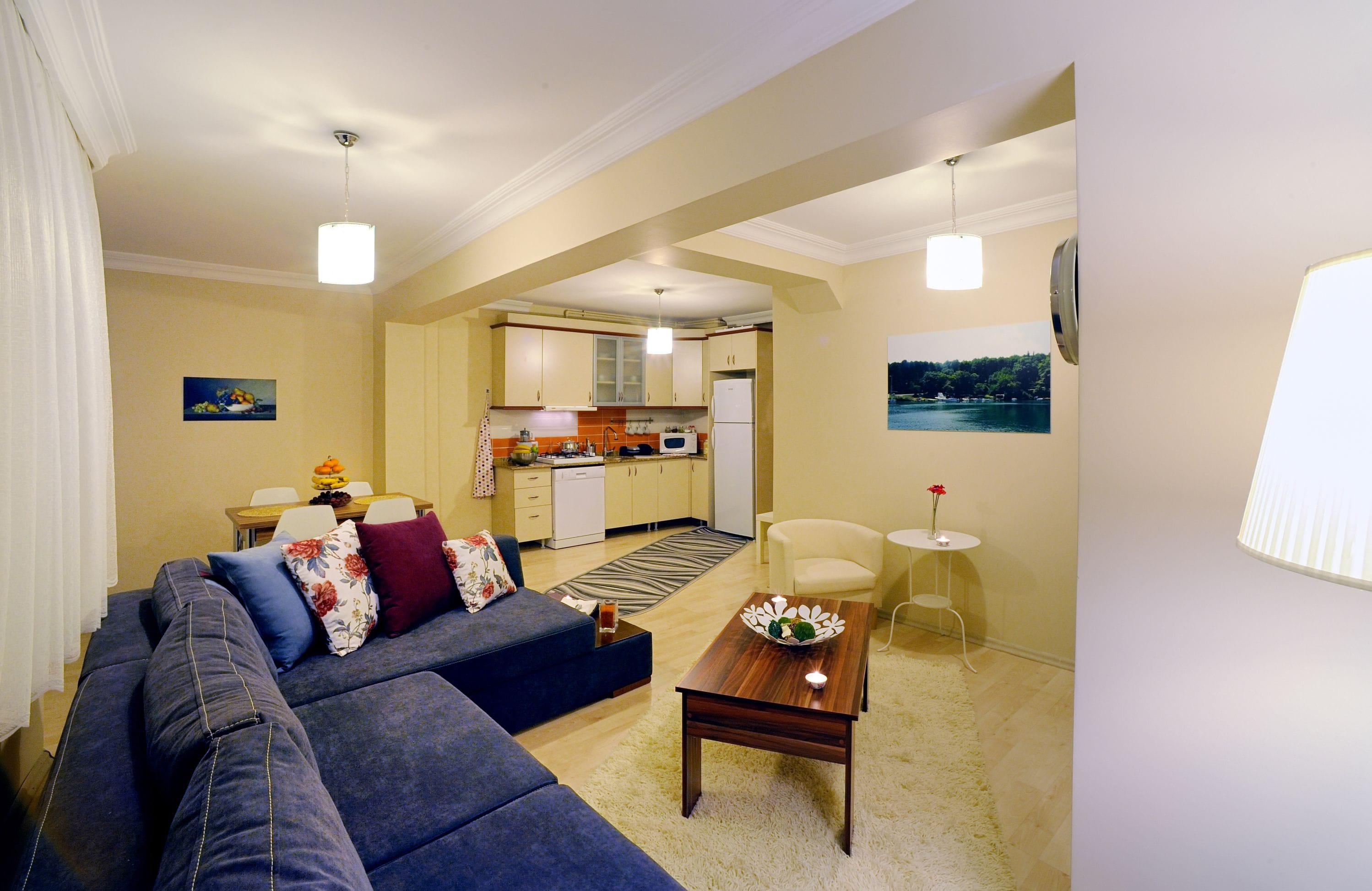 Family Apartment, 1 King Bed with Sofa bed, Kitchen, City View | Living area | 43-inch flat-screen TV with satellite channels, LED TV