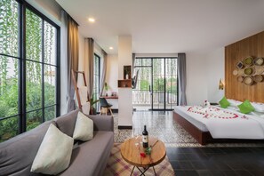 Ropa de cama de alta calidad y minibar 