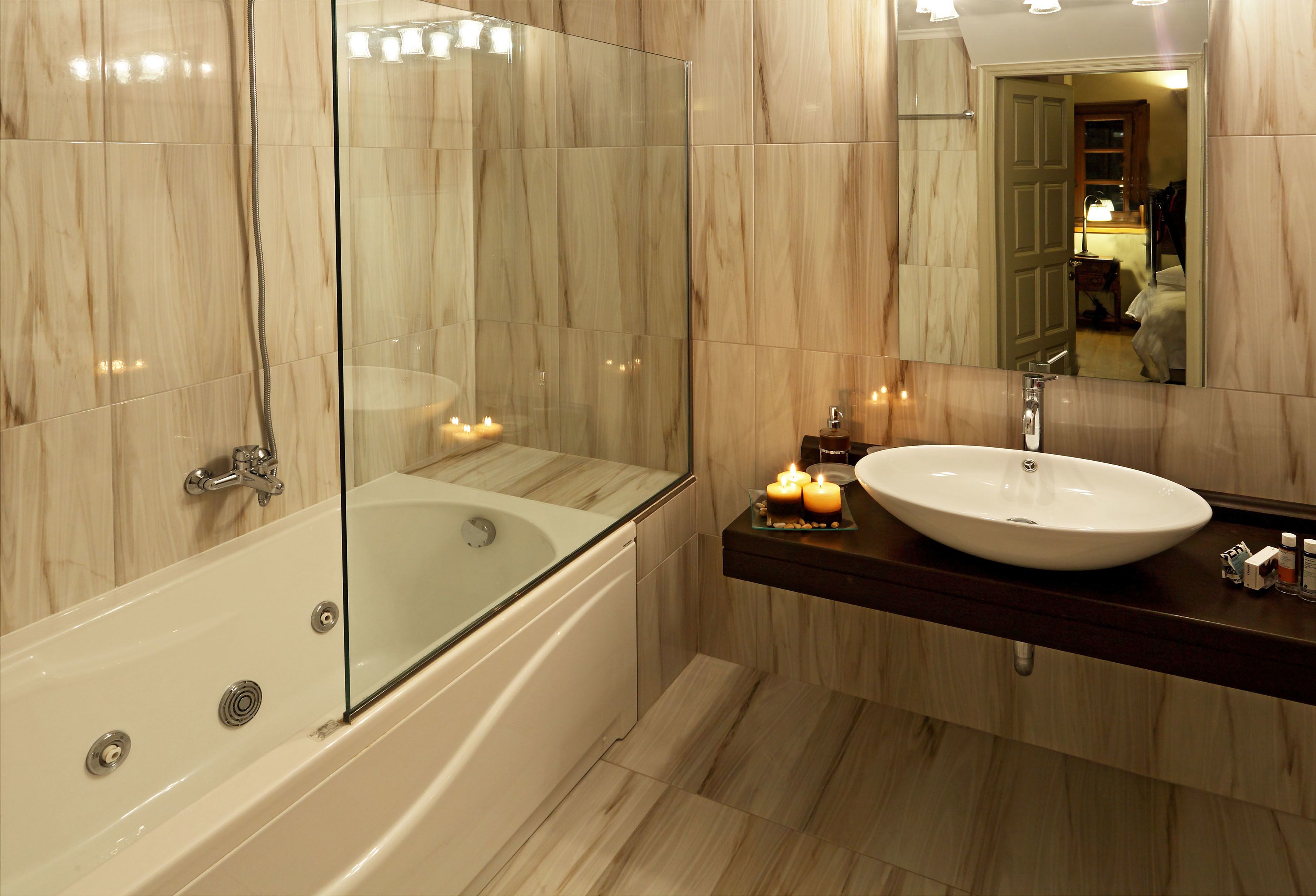 family suite, mezzanine | bathroom | designer toiletries, hair dryer, slippers, towels