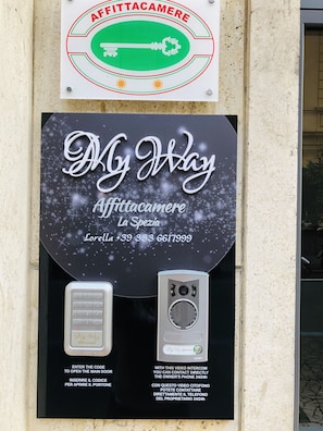 A security keypad and intercom system for a property named 'My Way Affittacamere La Spezia'. - My Way (La Spezia)