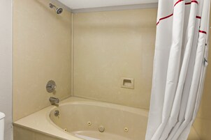 Desk, laptop workspace, blackout drapes, free WiFi