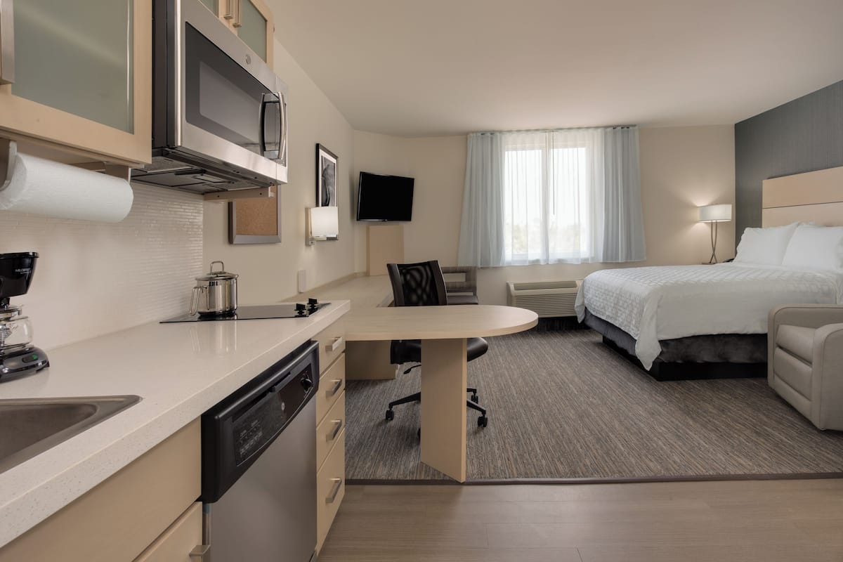 In-room safe, desk, laptop workspace, blackout curtains