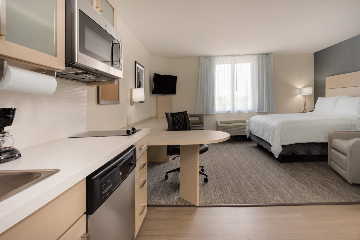 In-room safe, desk, laptop workspace, blackout curtains
