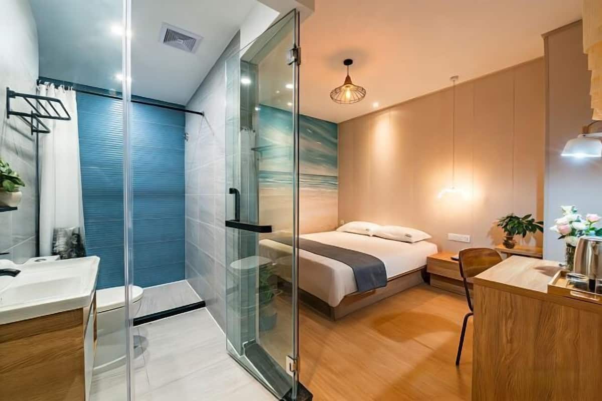 Desk, blackout drapes, free WiFi