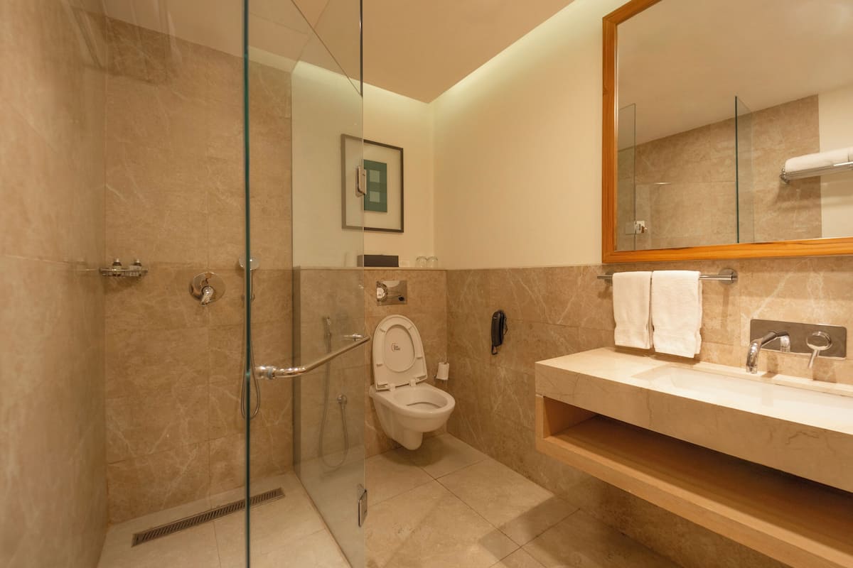 executive room | bathroom | shower, rainfall showerhead, free toiletries, hair dryer