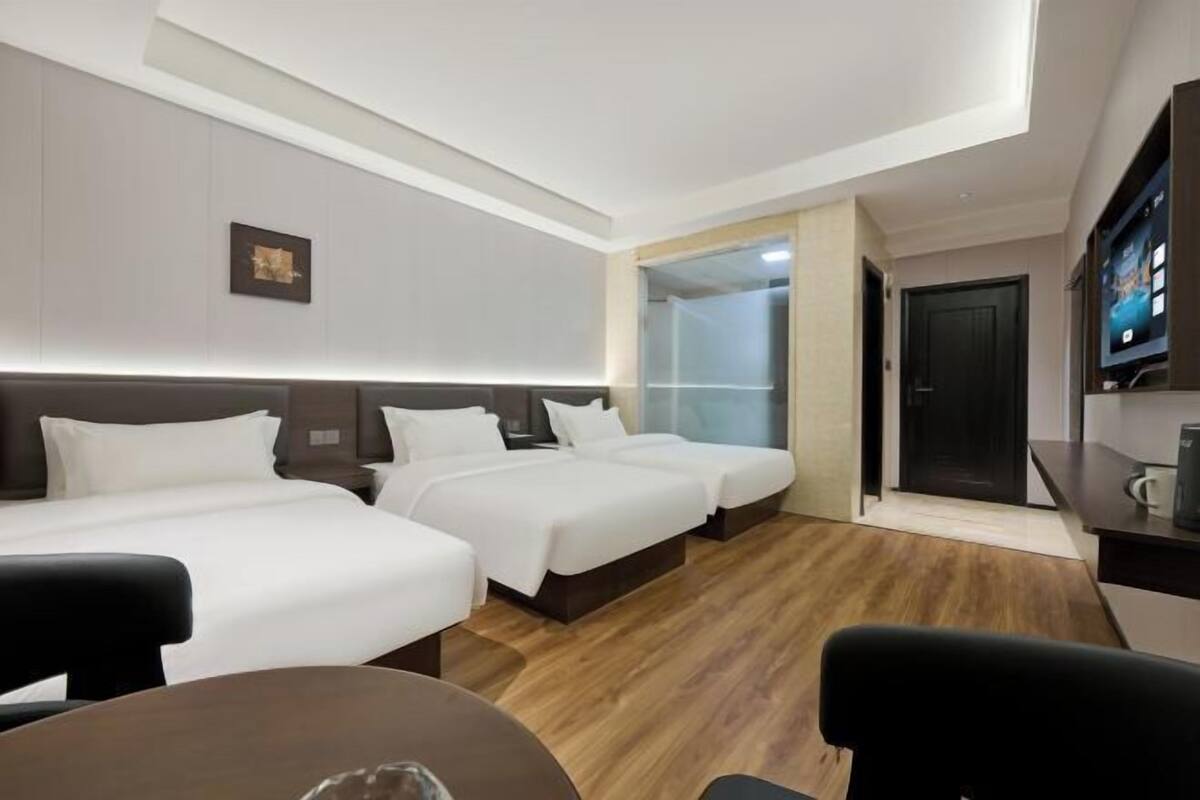 Desk, blackout curtains, iron/ironing board, free WiFi