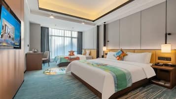 Desk, blackout curtains, iron/ironing board, free WiFi