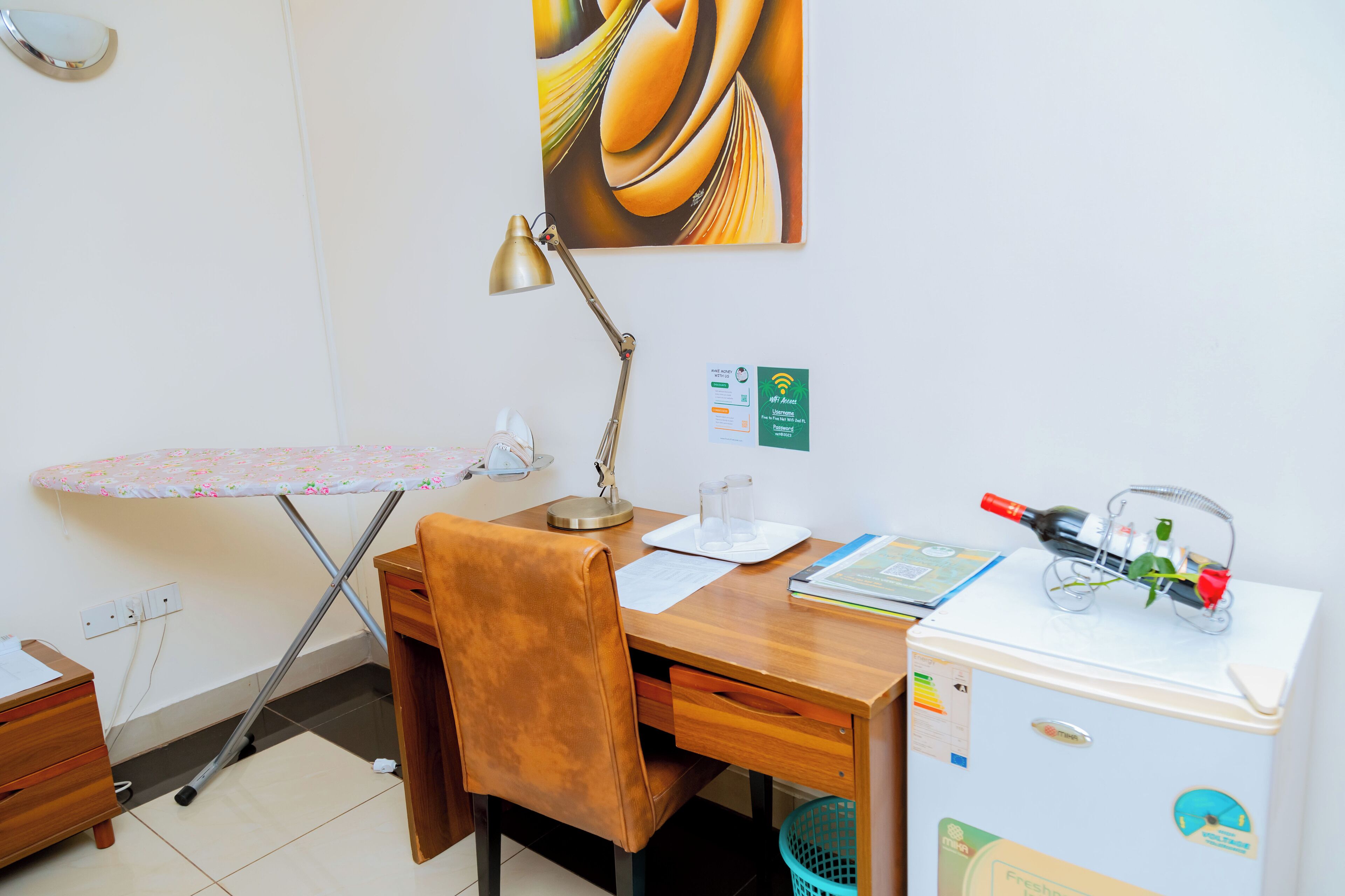 32-inch flat-screen tv with cable channels, tv, pay films