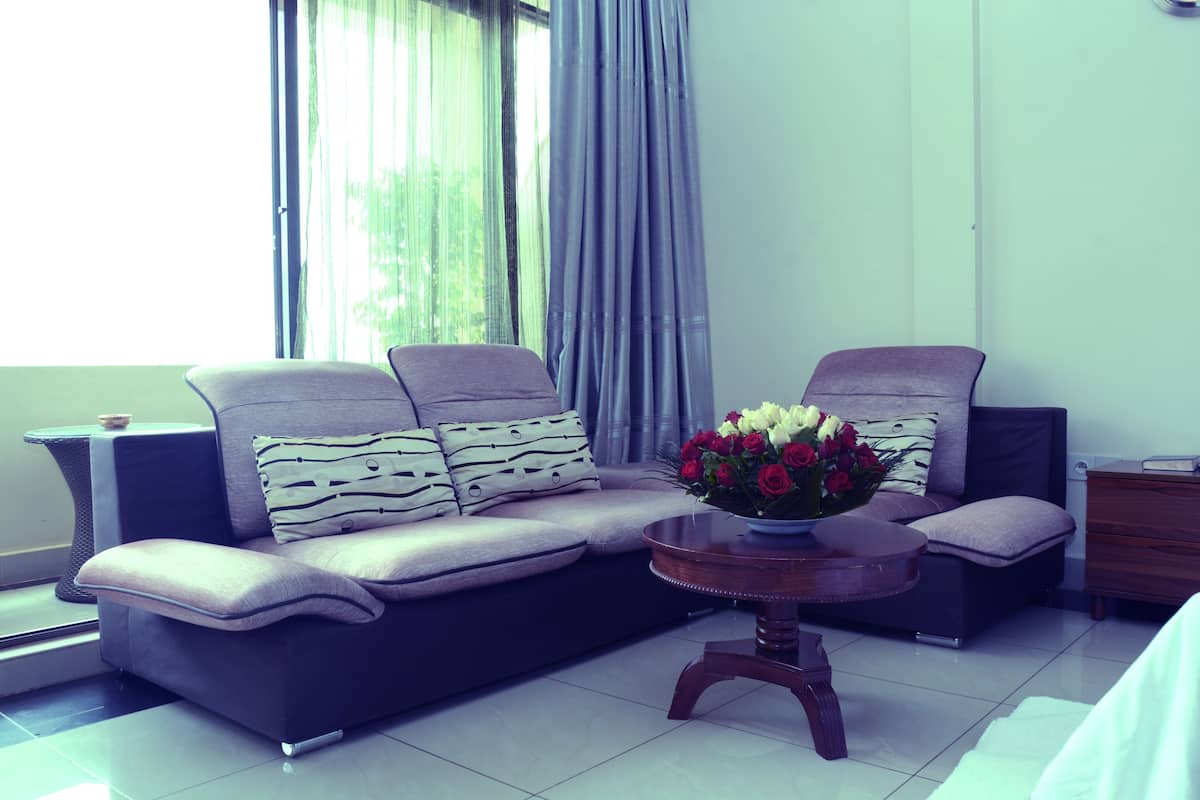 grand suite | living area | 32-inch flat-screen tv with cable channels, tv, pay films