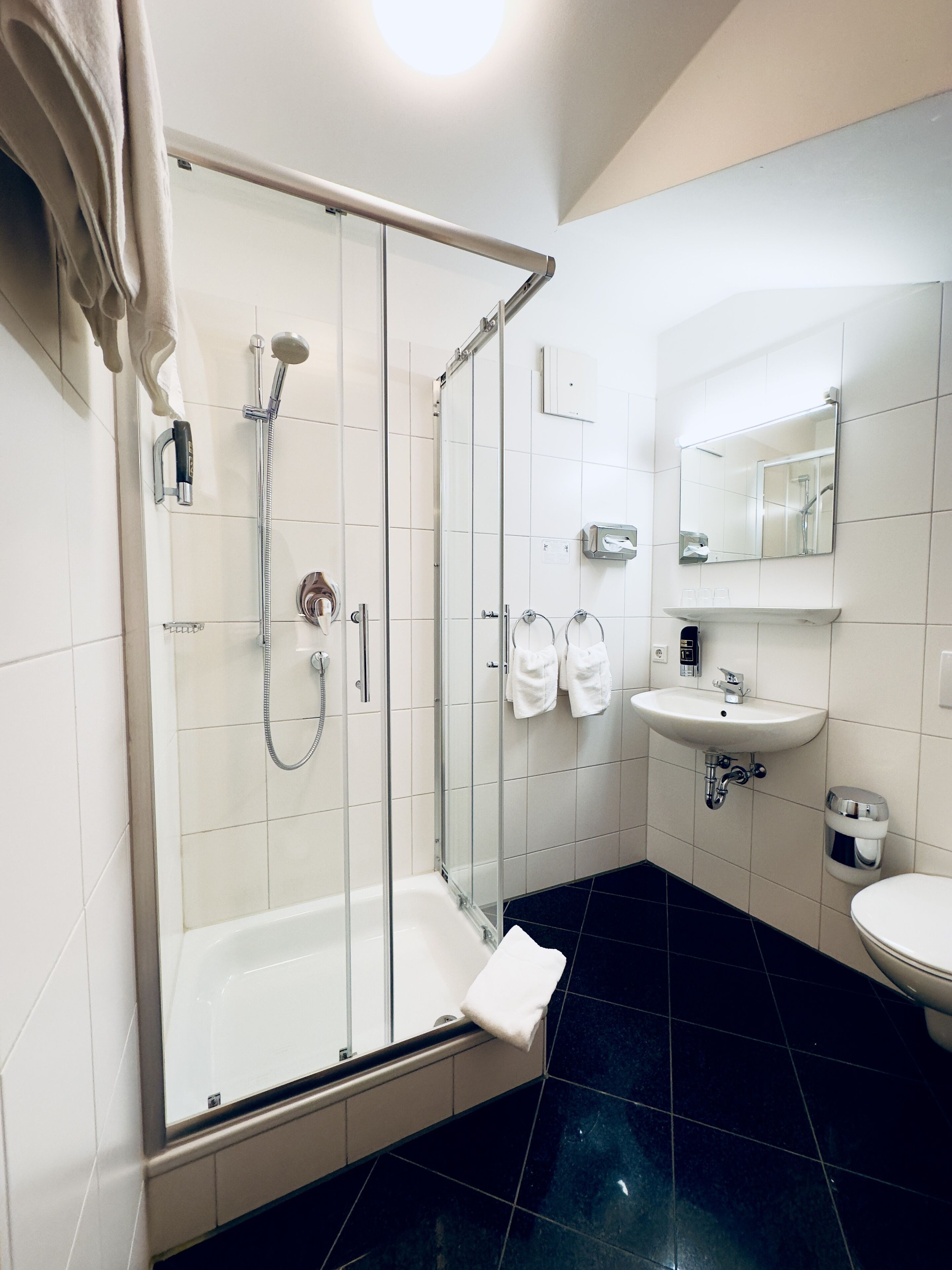 triple room | bathroom | shower, free toiletries, hair dryer, towels