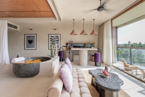 Panorama Penthouse | Living area | MP3 dock - Soulshine Bali (Mas)
