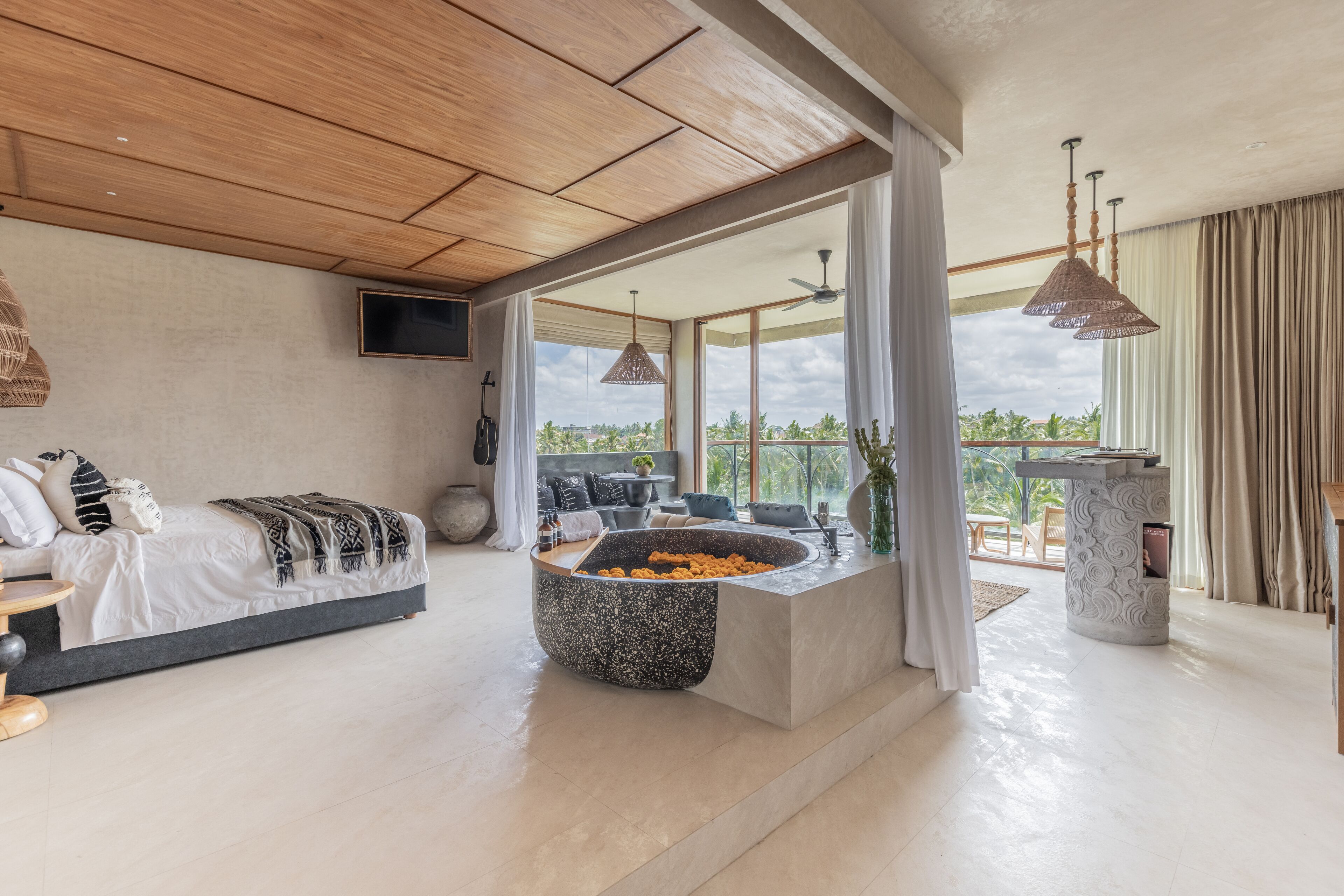 Luksushuone, 1 makuuhuone, tupakointi kielletty, näköala puutarhaan | Ylelliset vuodevaatteet, tallelokero huoneessa, ilmainen Wi-Fi