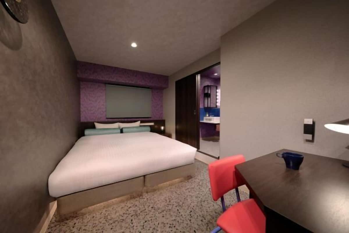 Down duvets, desk, blackout curtains, iron/ironing board