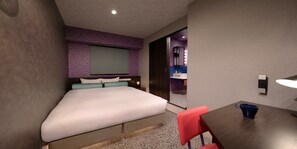 Down duvets, desk, blackout curtains, iron/ironing board - Nipponbashi LUXE Hotel (Osaka)