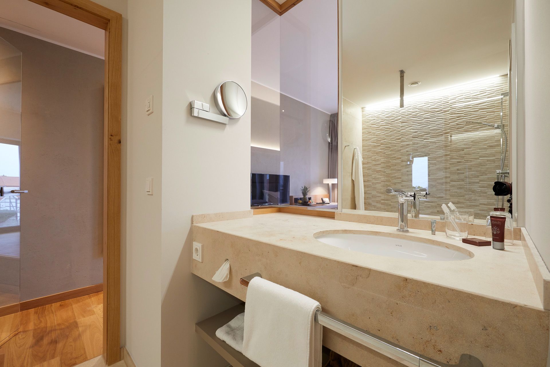 double room | bathroom | shower, free toiletries, hair dryer, bathrobes