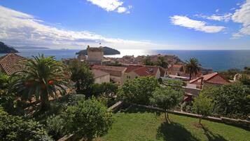 Kamer, terras, uitzicht op zee | Uitzicht op strand/zee
